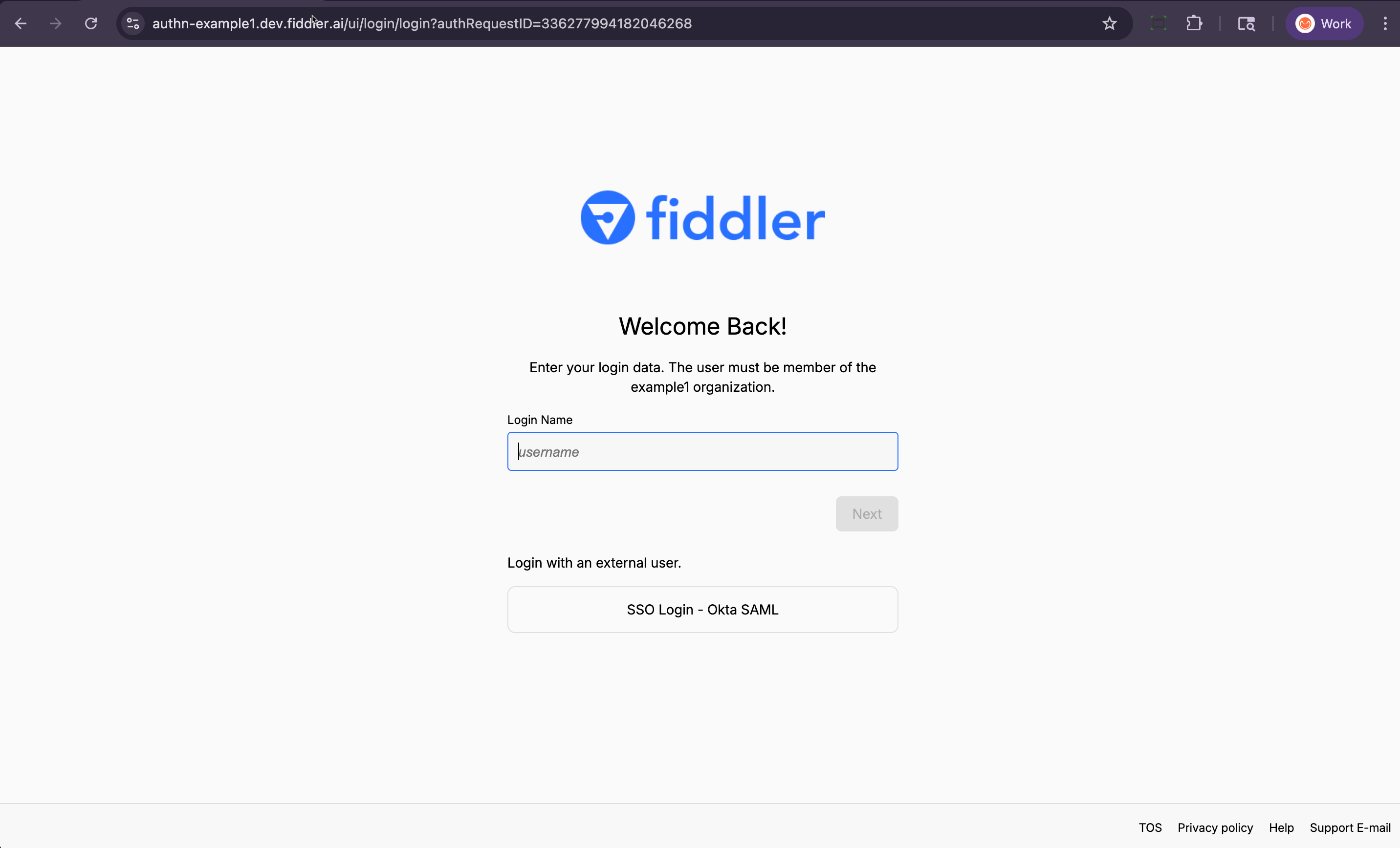 Fiddler application homepage displaying the new SSO login method in addition to the email sign-in form