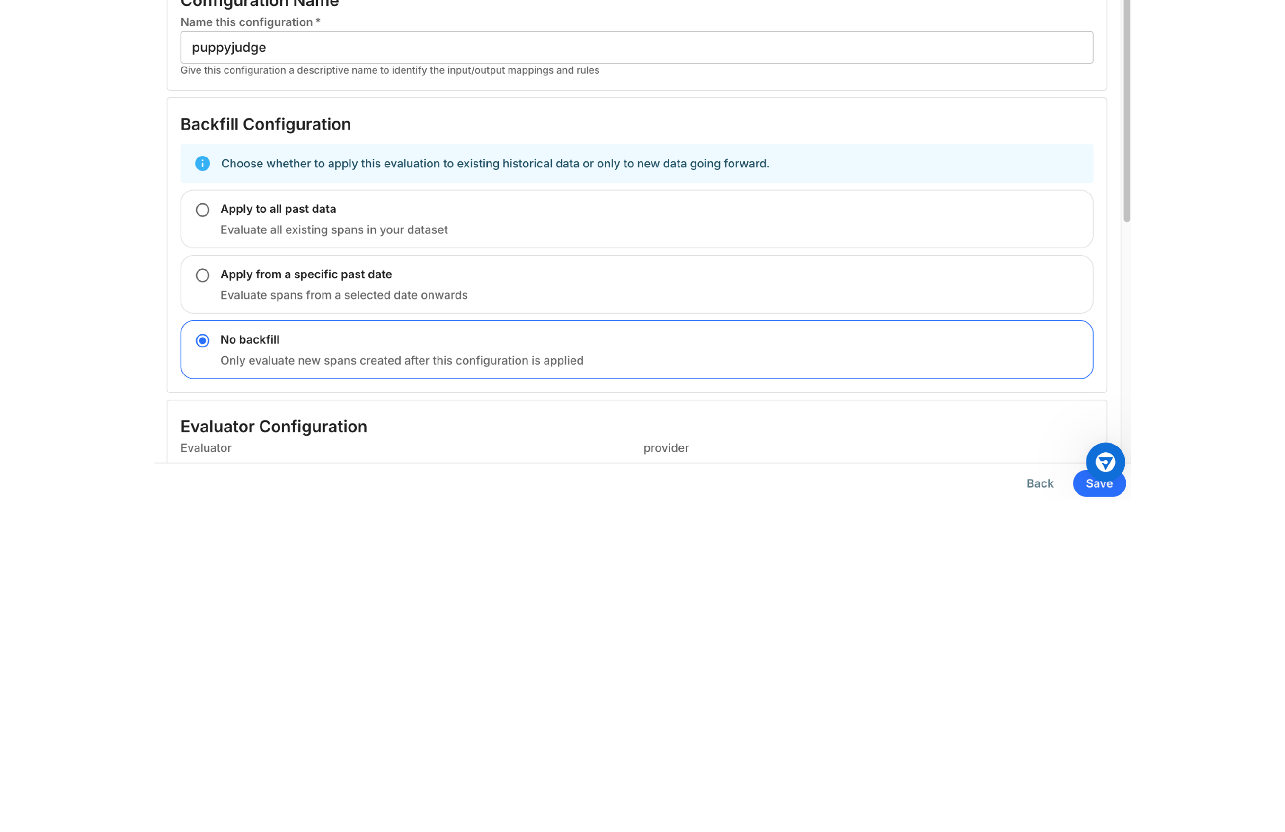 Save configuration and activate the evaluator rule