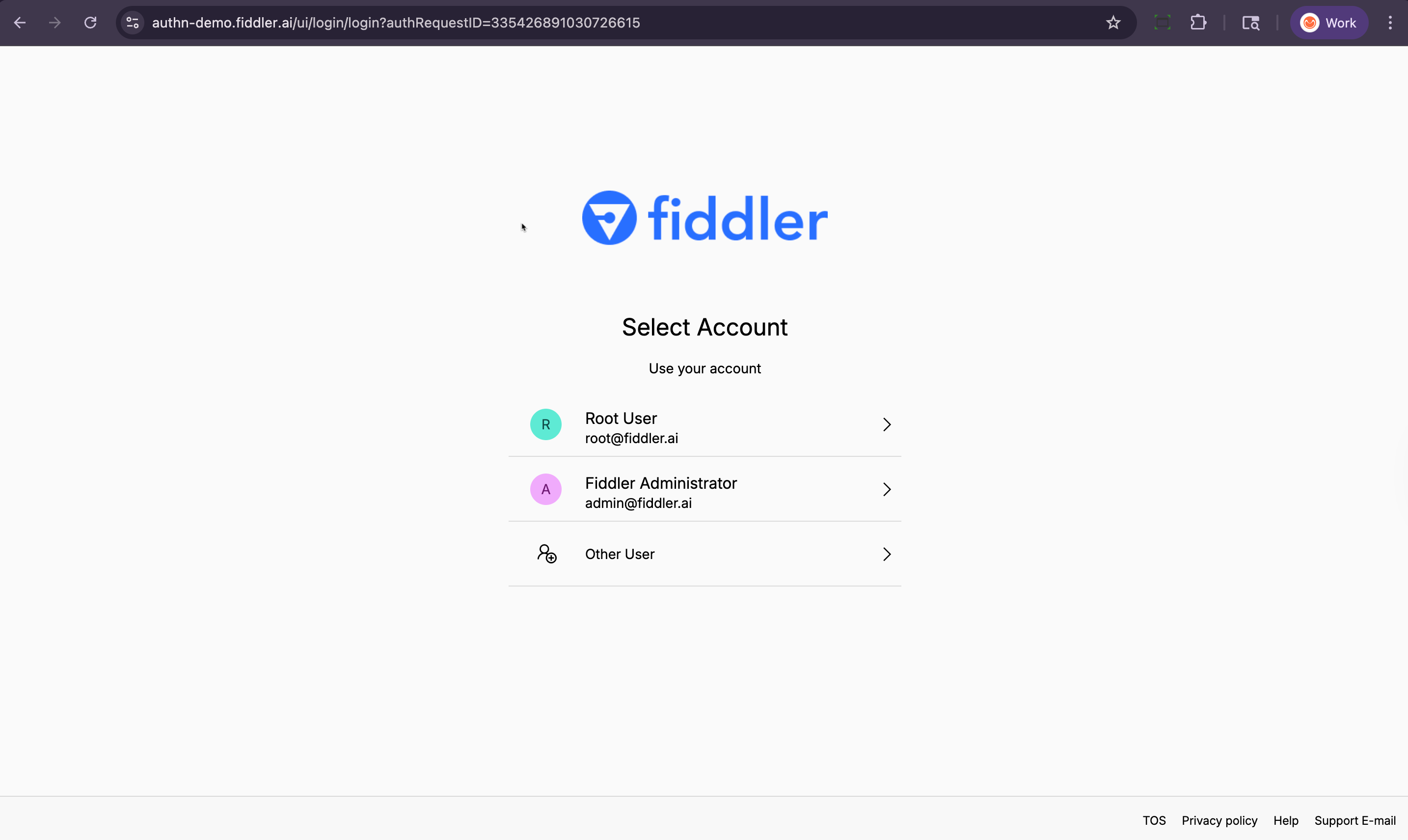AuthN console login page